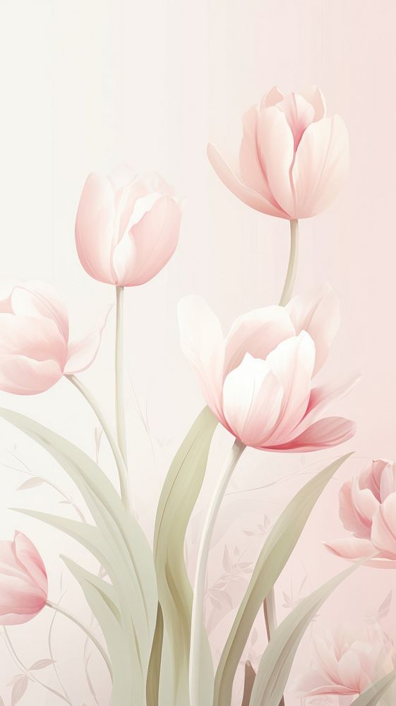 Tulip flower backgrounds pattern. AI generated Image by rawpixel.