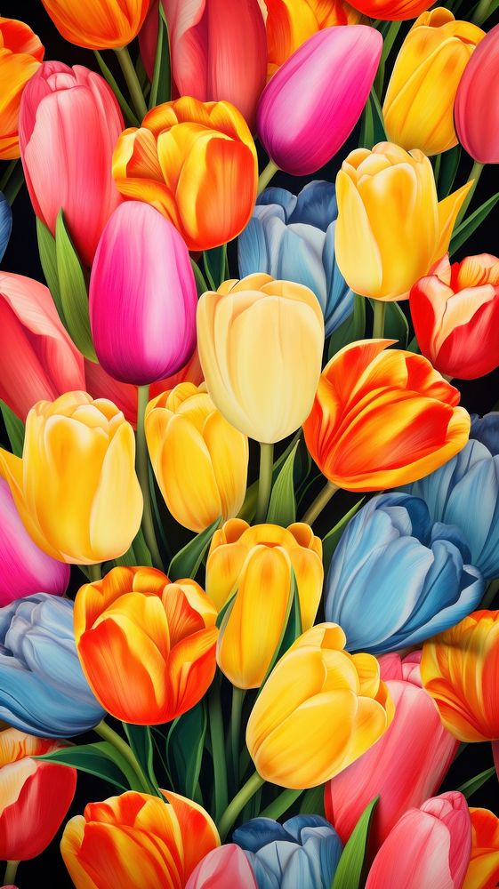 Tulip flower backgrounds outdoors. AI generated Image by rawpixel.