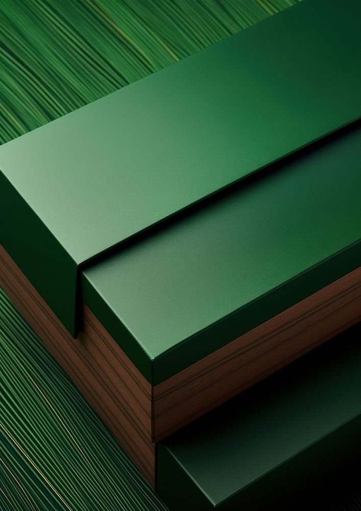 Box packaging green wood backgrounds.