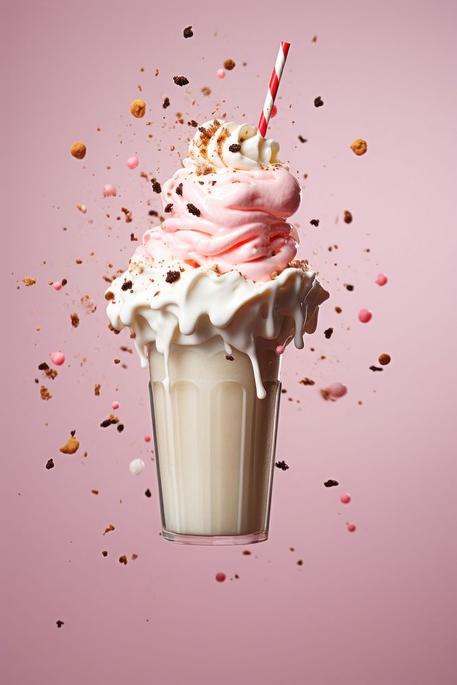 Milkshake dessert cream food. AI generated Image by rawpixel.