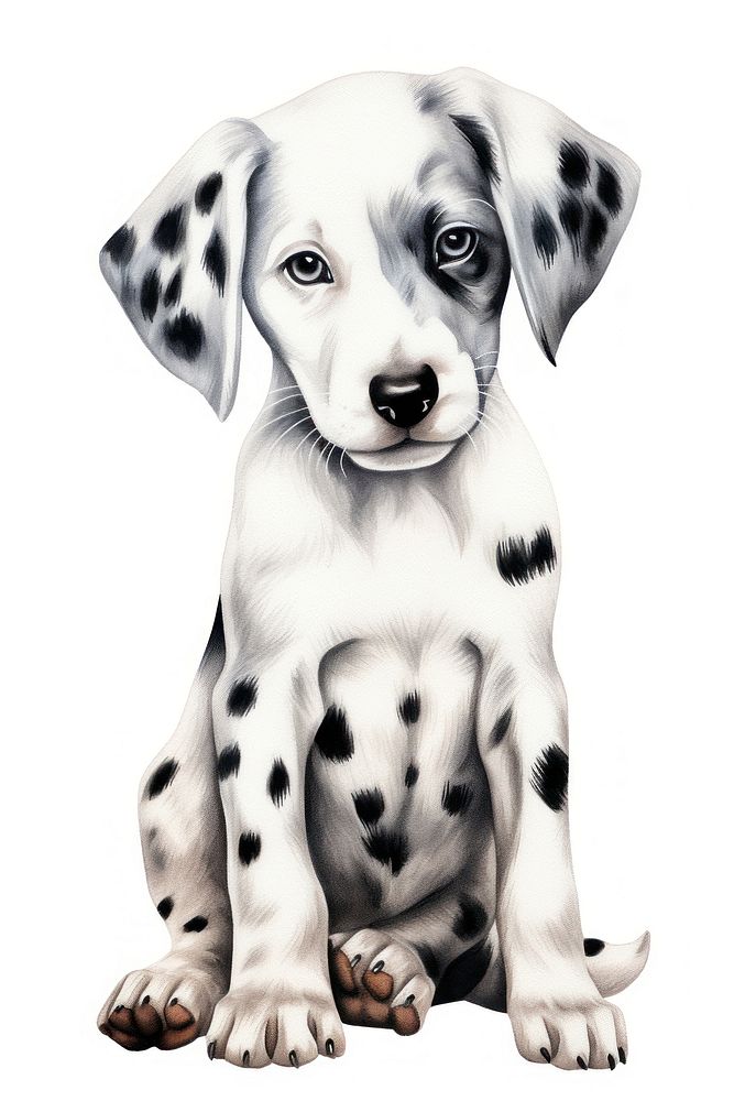The little dalmatian dog in embroidery style mammal animal puppy. AI generated Image by rawpixel.