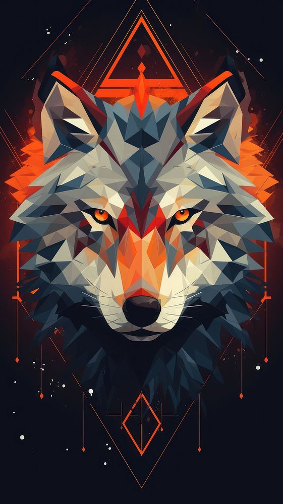 Animal mammal wolf art. AI generated Image by rawpixel.
