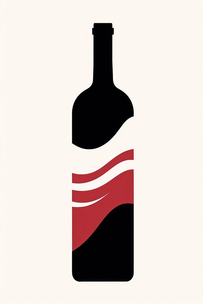 Wine bottle stroke shape drink refreshment container. AI generated Image by rawpixel.