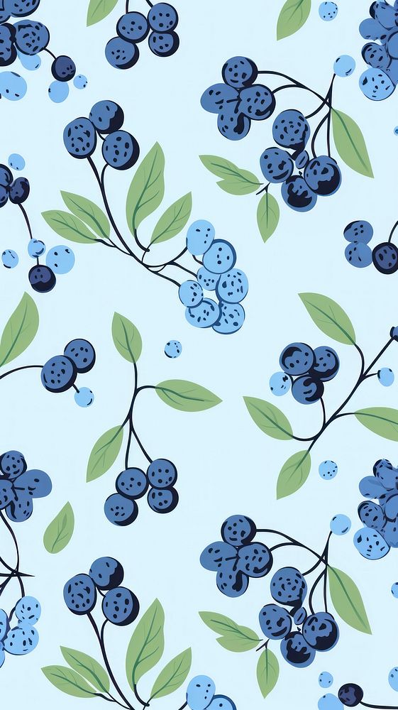 Blue berry pattern backgrounds blueberry. | Free Photo Illustration ...