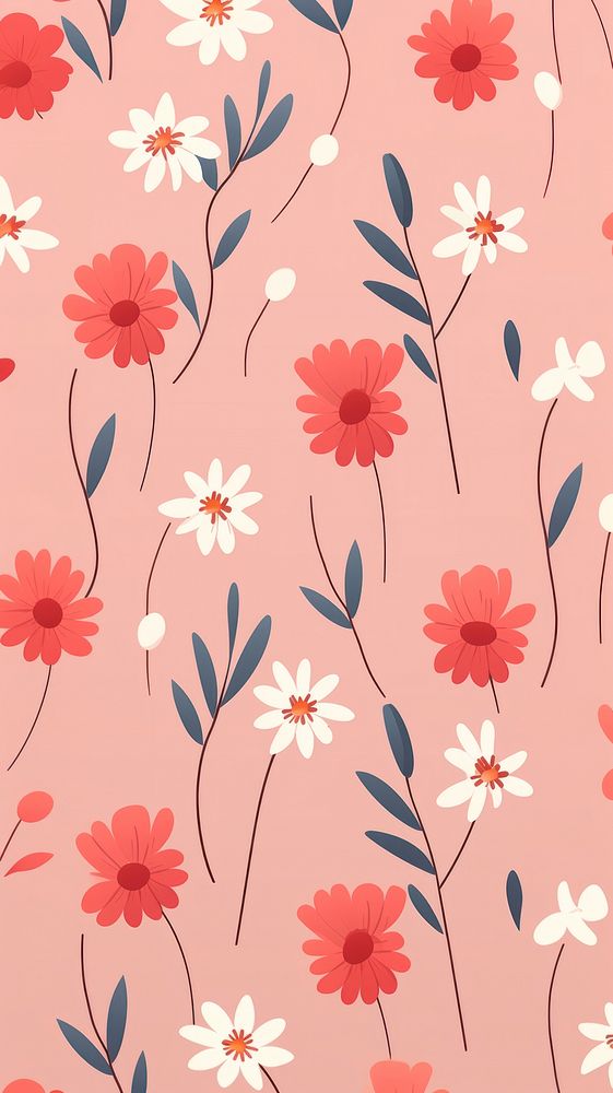 Florals pattern backgrounds wallpaper. AI generated Image by rawpixel.