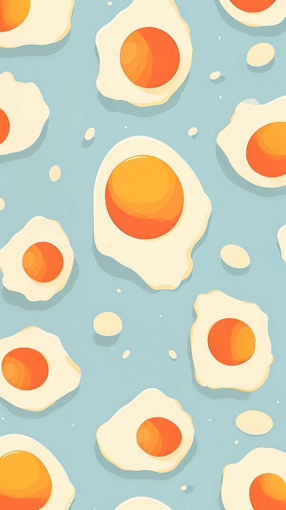 Fried egg backgrounds pattern food. AI generated Image by rawpixel.