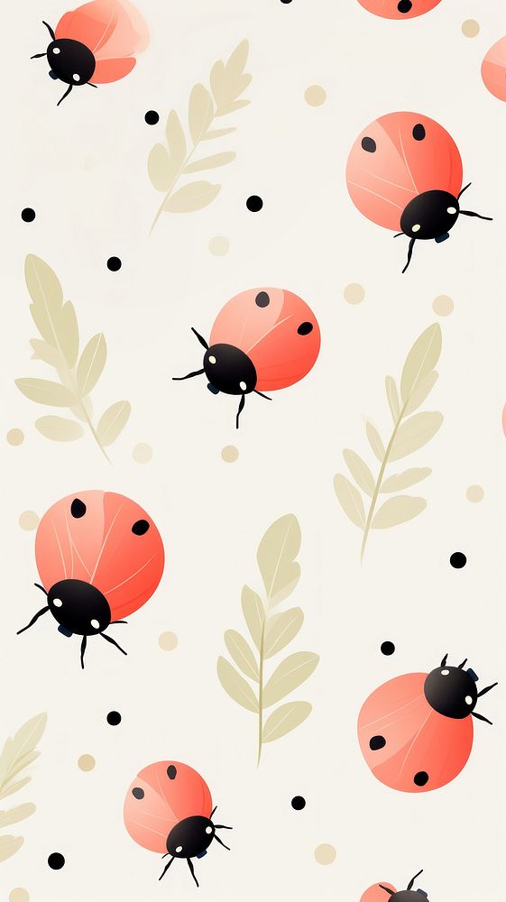 Ladybugs pattern backgrounds nature. AI generated Image by rawpixel.