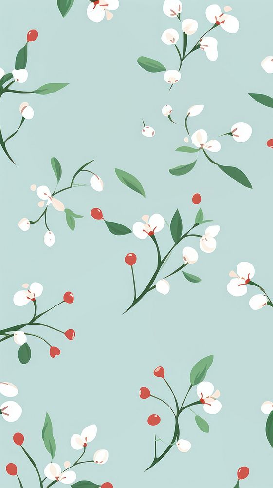 Mistletoe pattern backgrounds wallpaper. AI | Free Photo Illustration