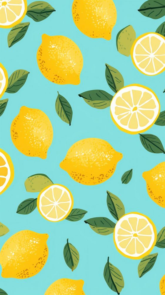 Slice of lemons backgrounds pattern fruit. AI generated Image by rawpixel.
