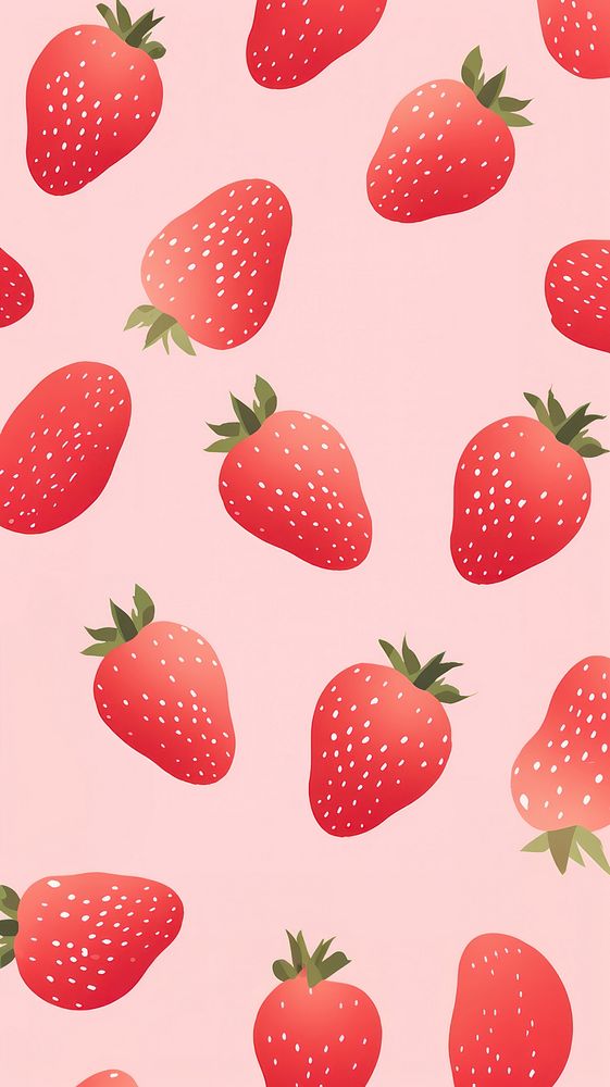Strawberries backgrounds strawberry pattern. AI generated Image by rawpixel.