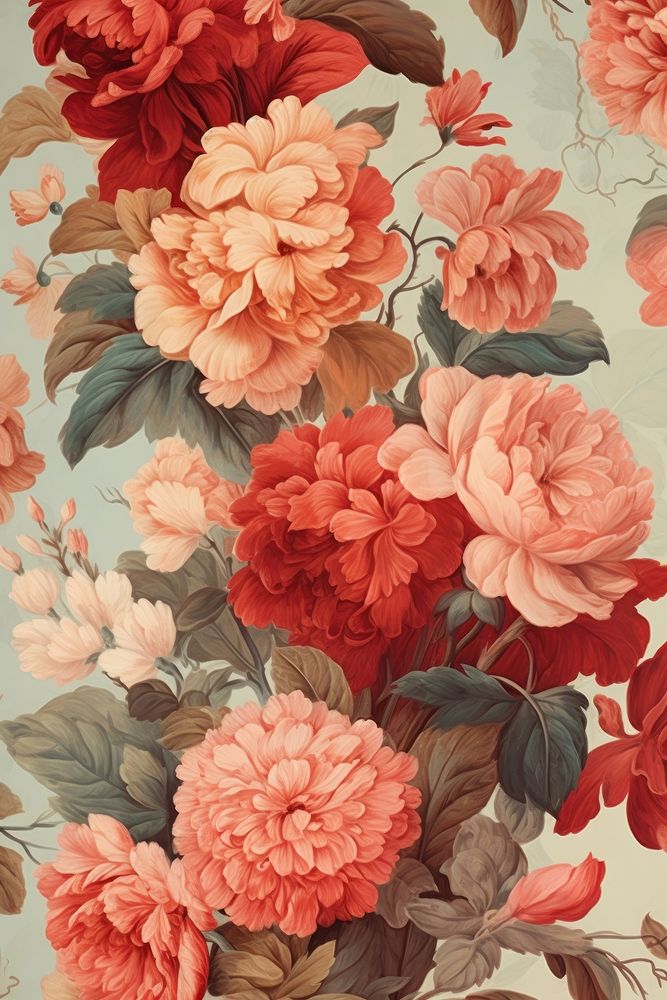 Vintage flowers backgrounds wallpaper painting. 