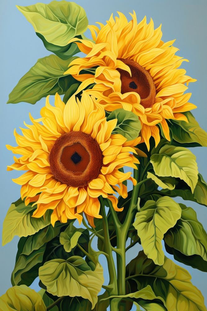Sun flowers sunflower plant inflorescence. AI generated Image by rawpixel.