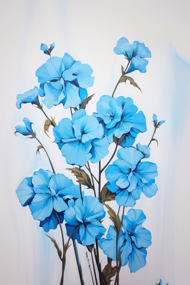 Blue flower blossom petal plant. AI generated Image by rawpixel.