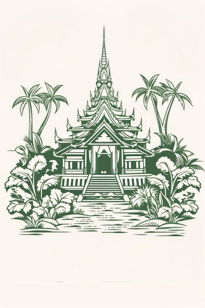 Thailand drawing sketch art.