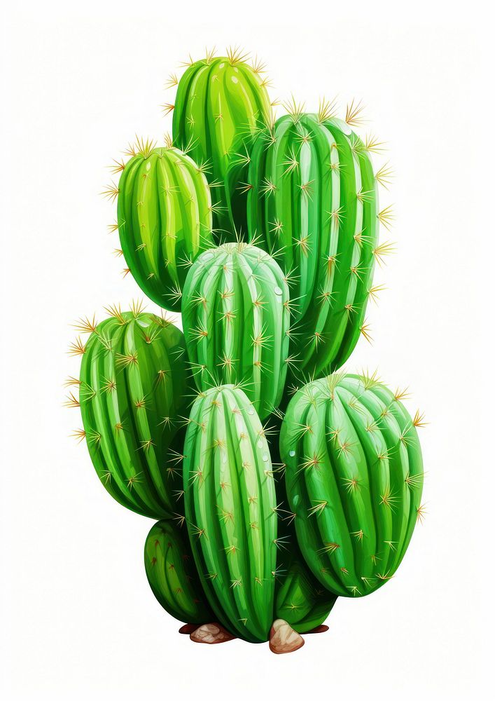 Cactus plant white background freshness. AI generated Image by rawpixel.