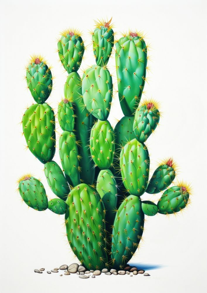 Cactus plant white background creativity. AI generated Image by rawpixel.
