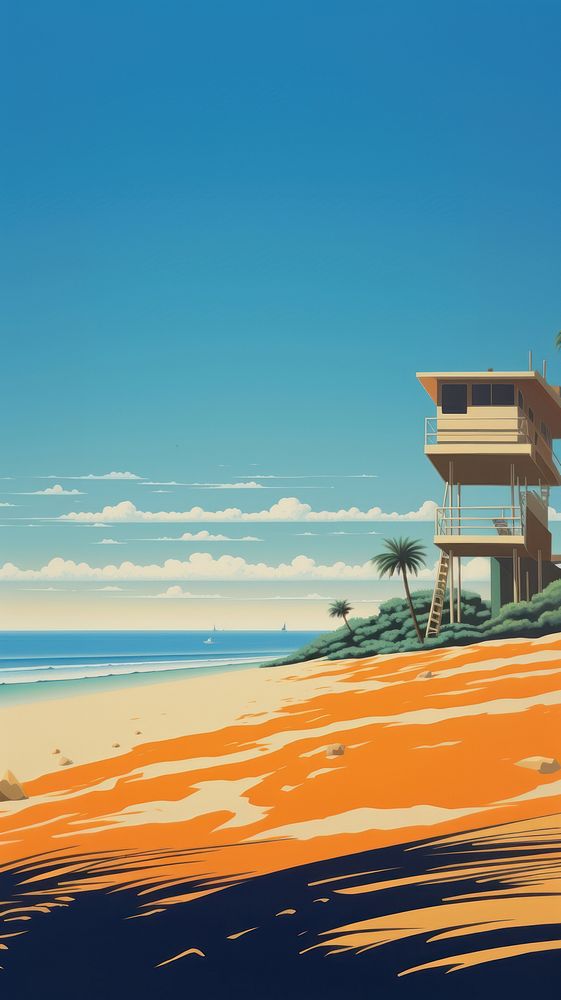 California beach sky architecture outdoors. AI generated Image by rawpixel.