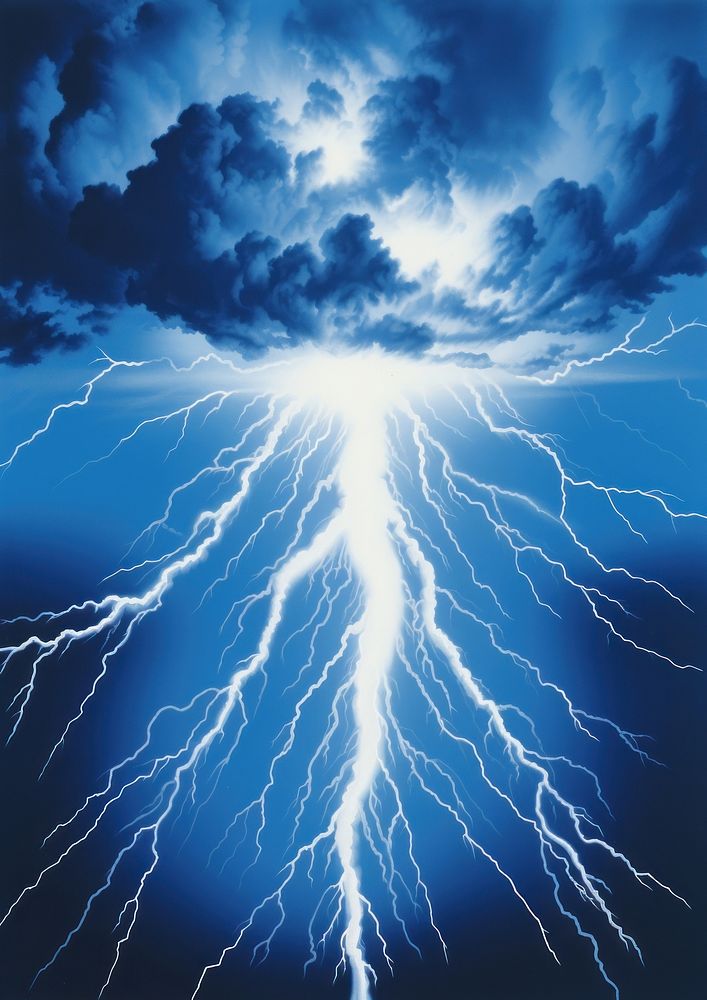 Storm thunderstorm backgrounds lightning. AI generated Image by rawpixel.