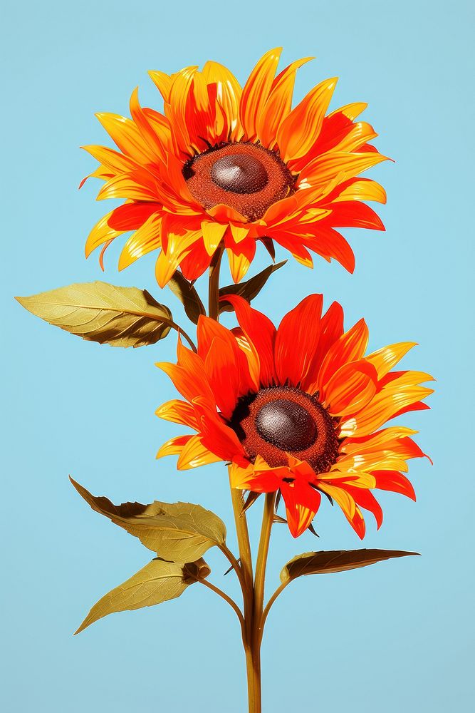 Sunflower petal plant red. AI generated Image by rawpixel.