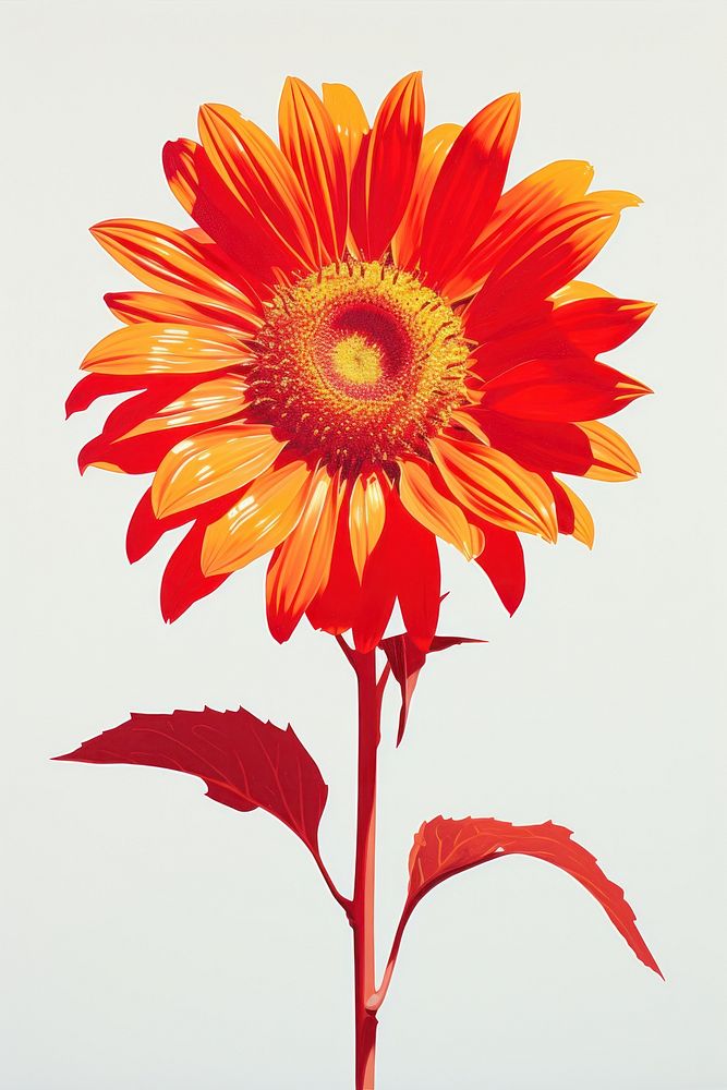 Sunflower petal plant red. AI generated Image by rawpixel.