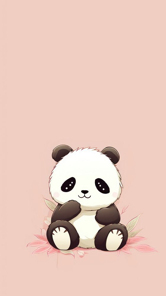 Panda cartoon nature cute. AI generated Image by rawpixel.