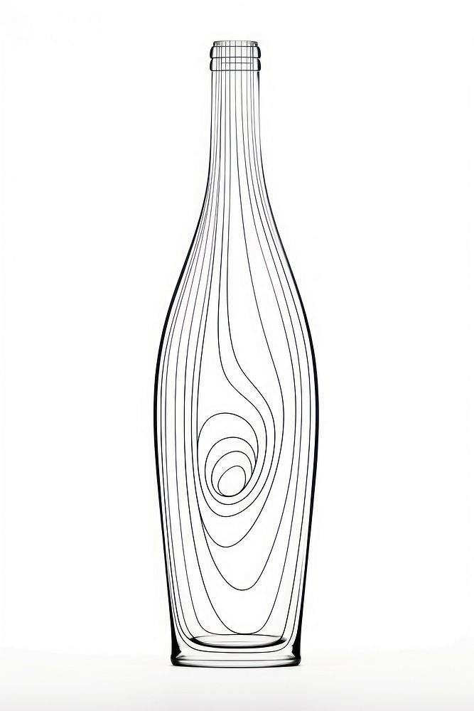 Champagne bottle sketch glass vase. AI generated Image by rawpixel.
