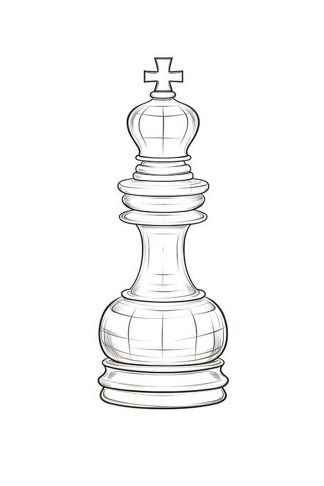 Chess sketch line game. AI generated Image by rawpixel.