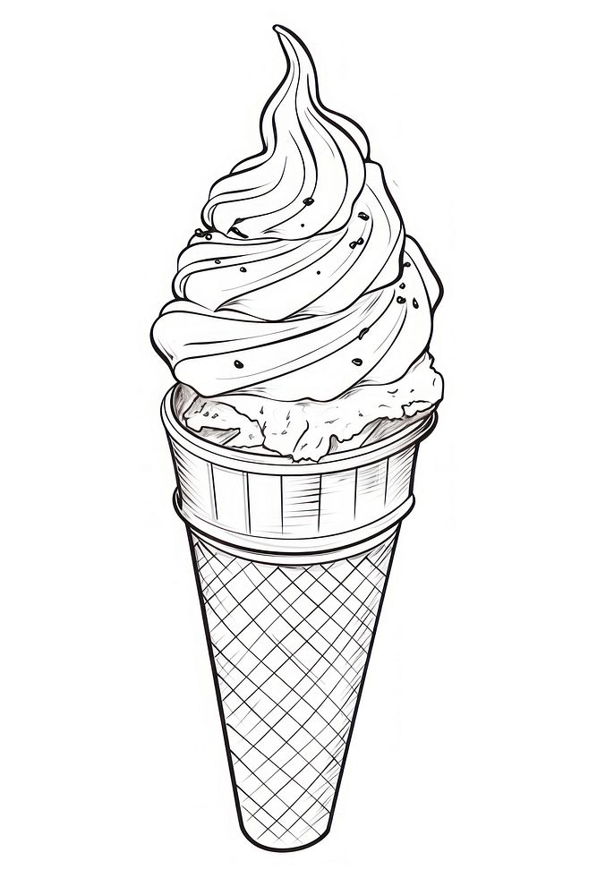 Crepe dessert sketch cream. AI generated Image by rawpixel.
