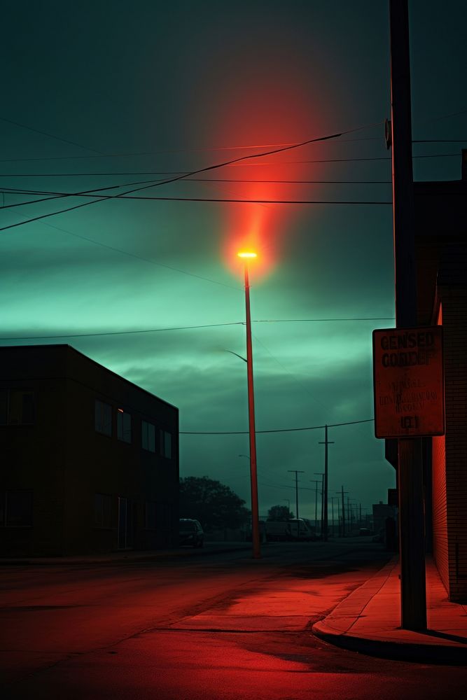 Light is at night street sky outdoors. AI generated Image by rawpixel.