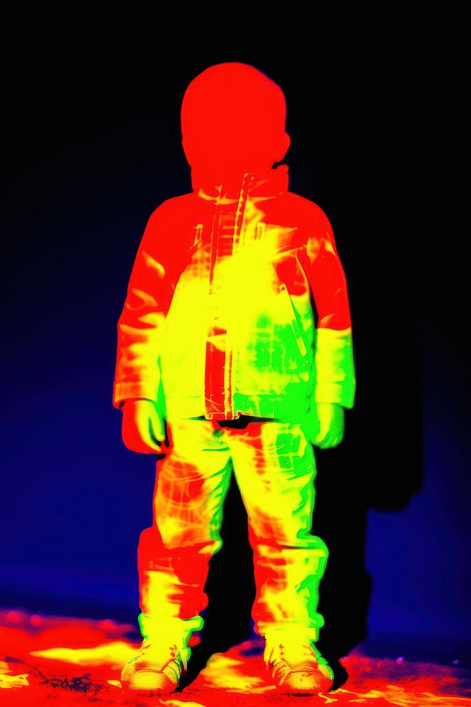 Kid glowing light red. AI generated Image by rawpixel.