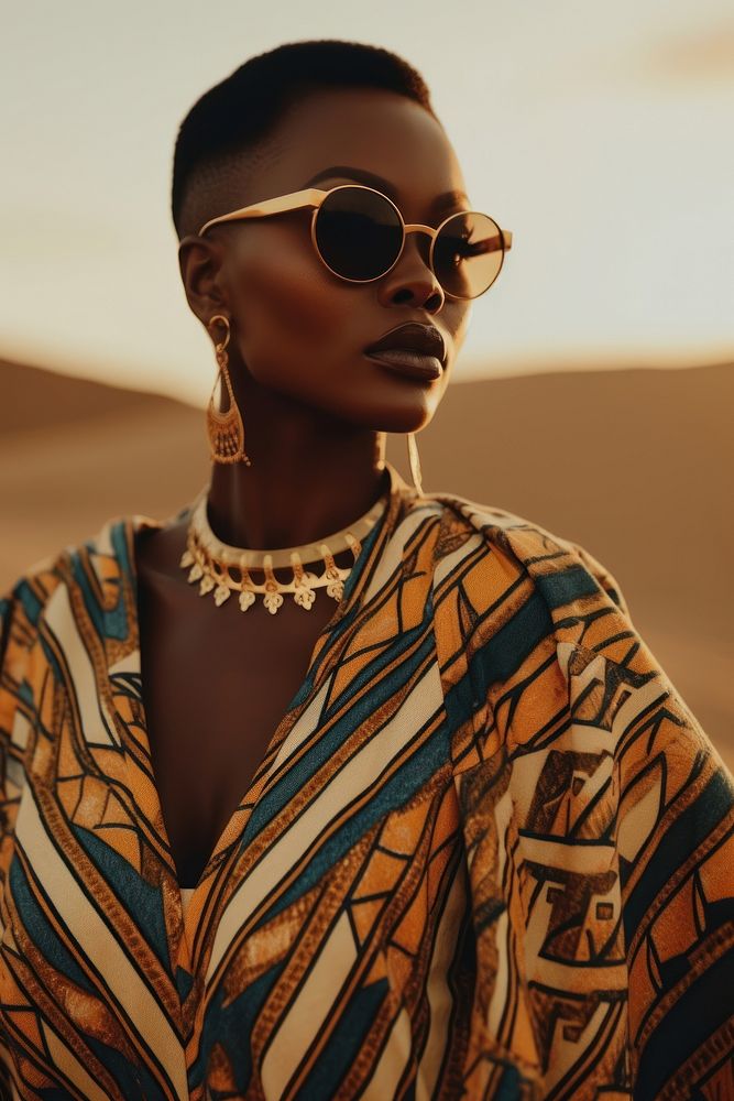 African woman necklace jewelry fashion. AI generated Image by rawpixel.