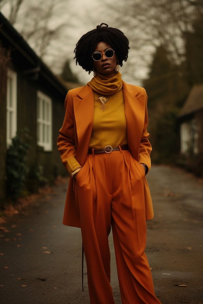 Young African woman fashion street coat. AI generated Image by rawpixel.