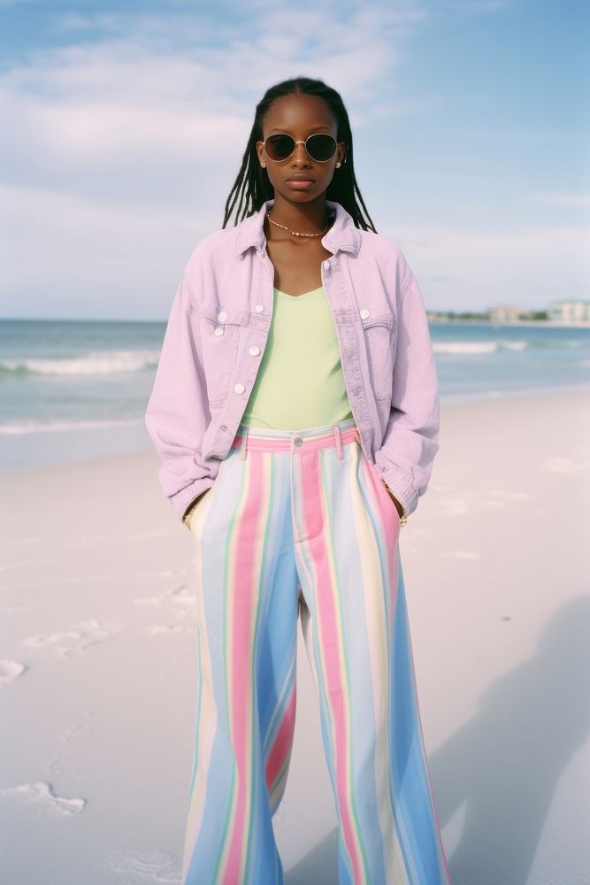 African woman fashion beach adult. AI generated Image by rawpixel.