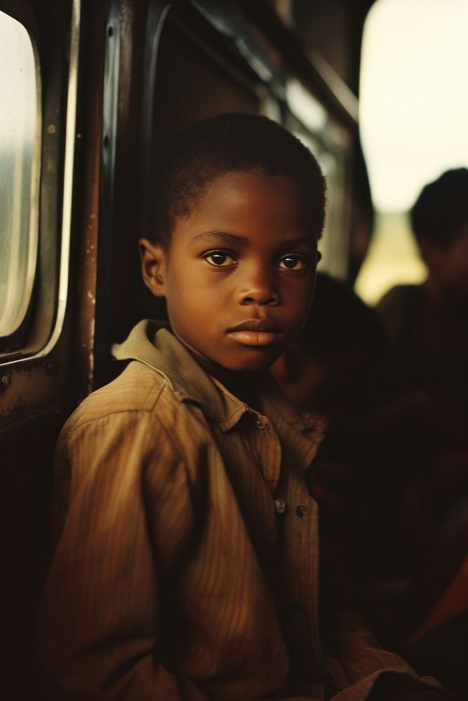 Kid in train portrait child black. AI generated Image by rawpixel.