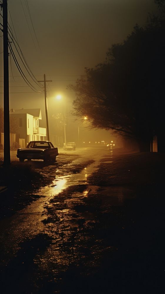 City night outdoors vehicle street. AI generated Image by rawpixel.
