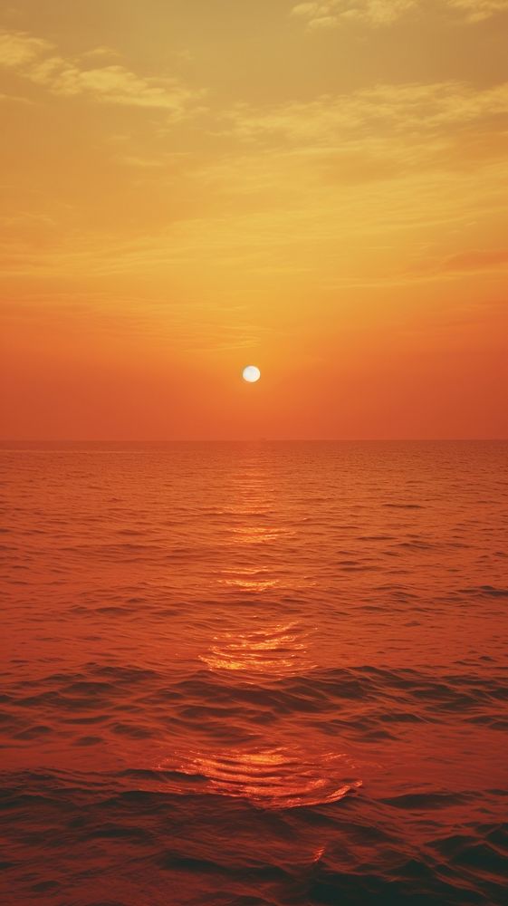 Sunset sea outdoors horizon nature. AI generated Image by rawpixel.