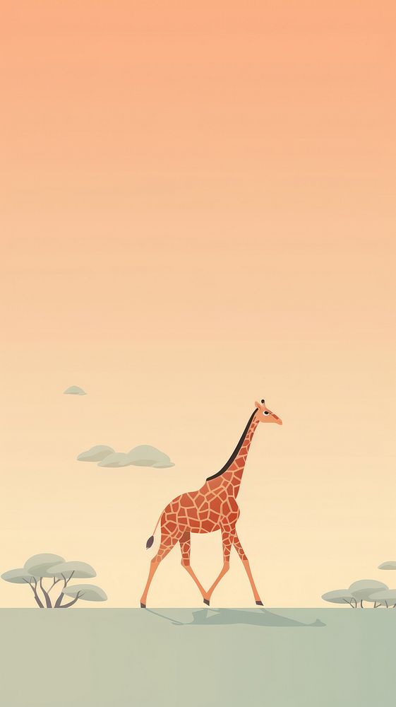 Giraffe animal wildlife mammal. AI generated Image by rawpixel.