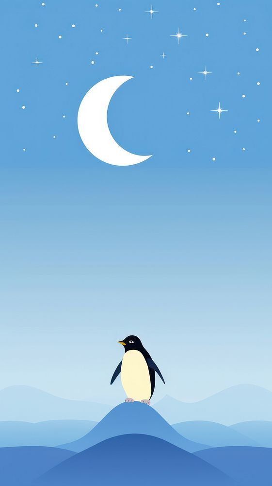 Penguin astronomy outdoors nature. AI generated Image by rawpixel.