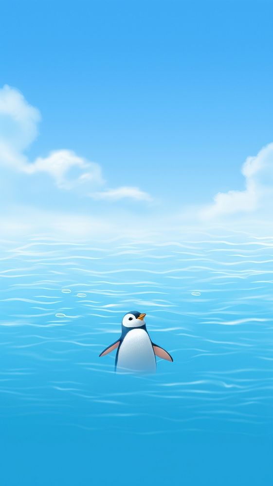 Penguin animal bird underwater. AI generated Image by rawpixel.