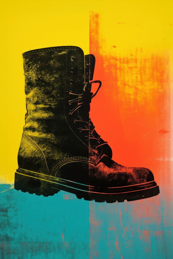 Boots footwear black shoe. AI generated Image by rawpixel.