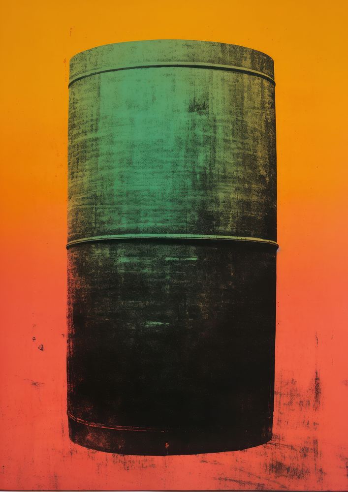 Silkscreen of a barrel cylinder painting architecture. AI generated Image by rawpixel.