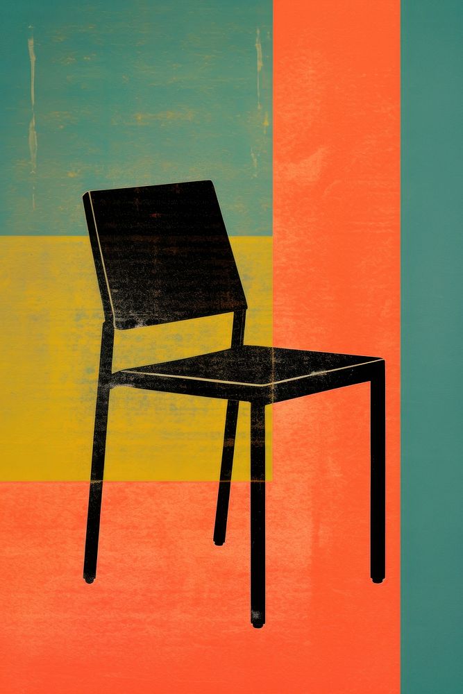Chair furniture painting black. AI generated Image by rawpixel.