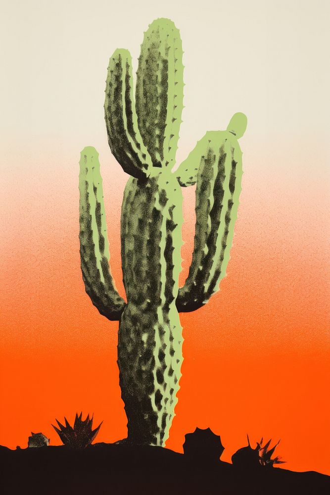 Cactus plant red tranquility. AI generated Image by rawpixel.