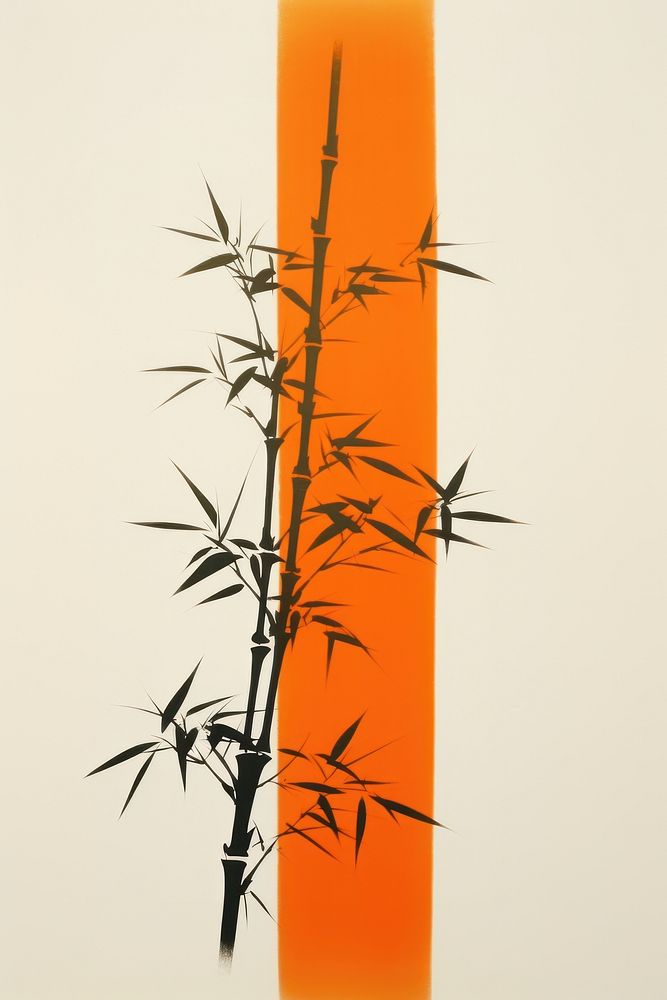 Bamboo plant drawing branch. AI generated Image by rawpixel.