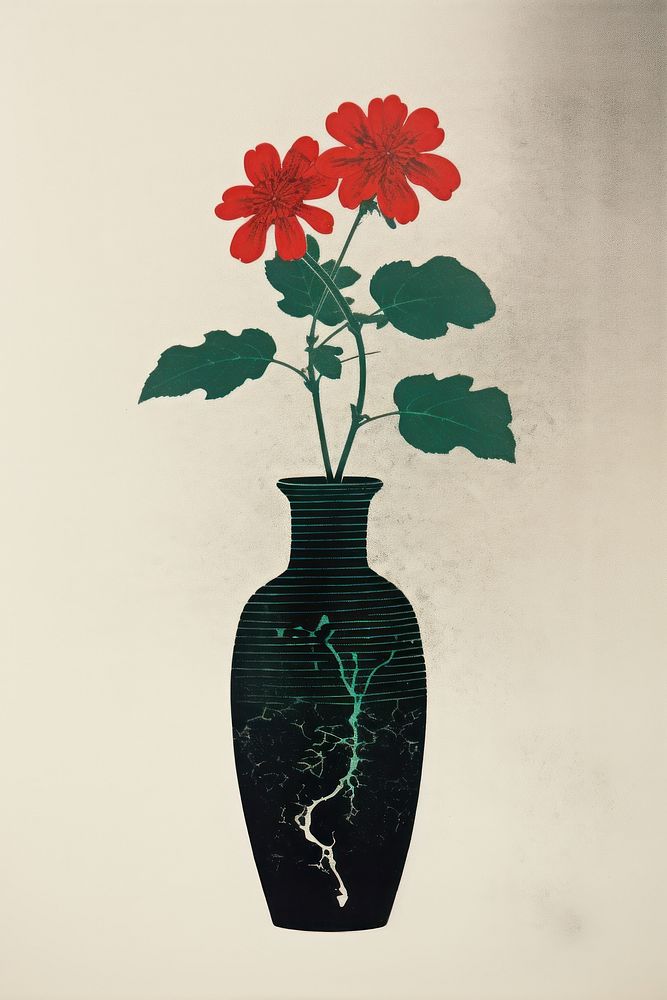 Dried flower vase plant red creativity. AI generated Image by rawpixel.