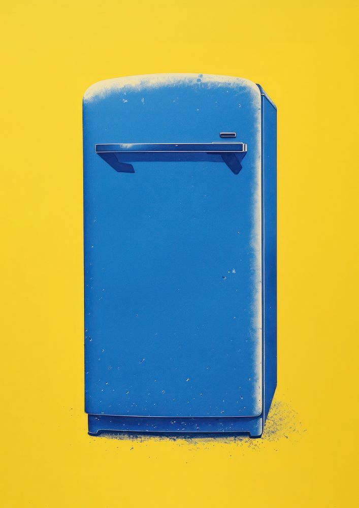Fridge yellow blue sign. AI generated Image by rawpixel.