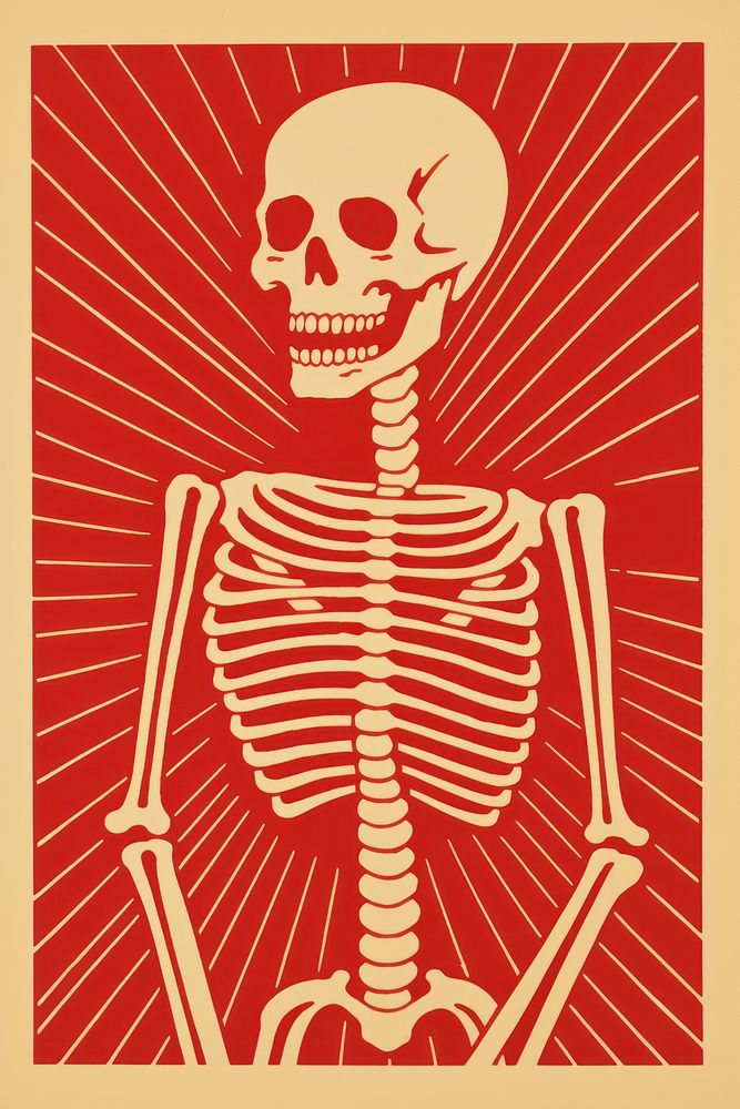 Skeleton creativity history pattern. AI generated Image by rawpixel.