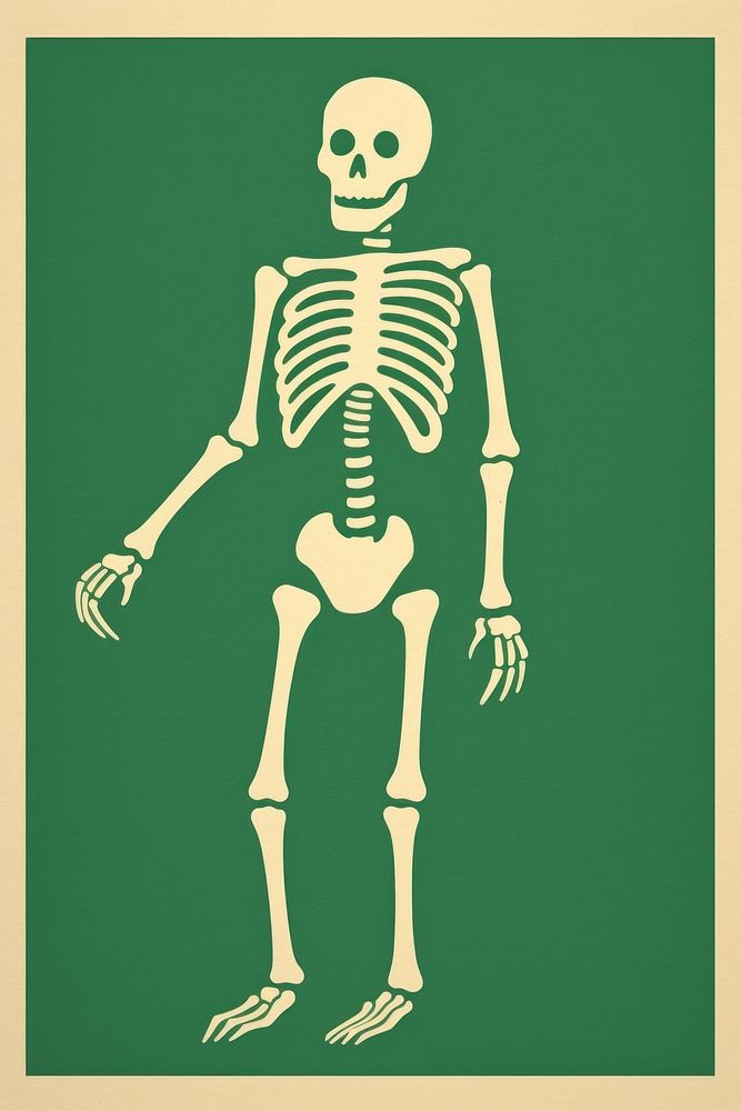 Skeleton blackboard anatomy history. AI generated Image by rawpixel.