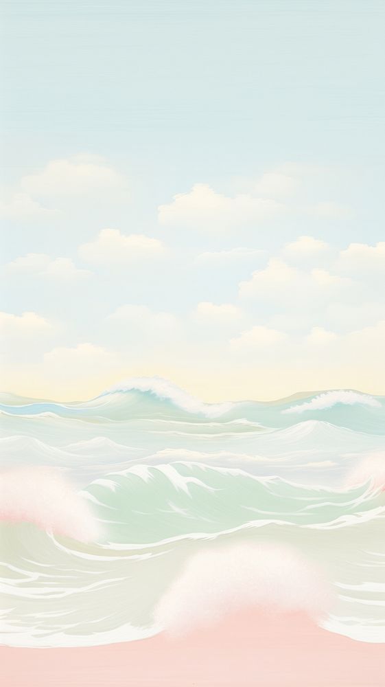Painting of wave border outdoors nature ocean. AI generated Image by rawpixel.