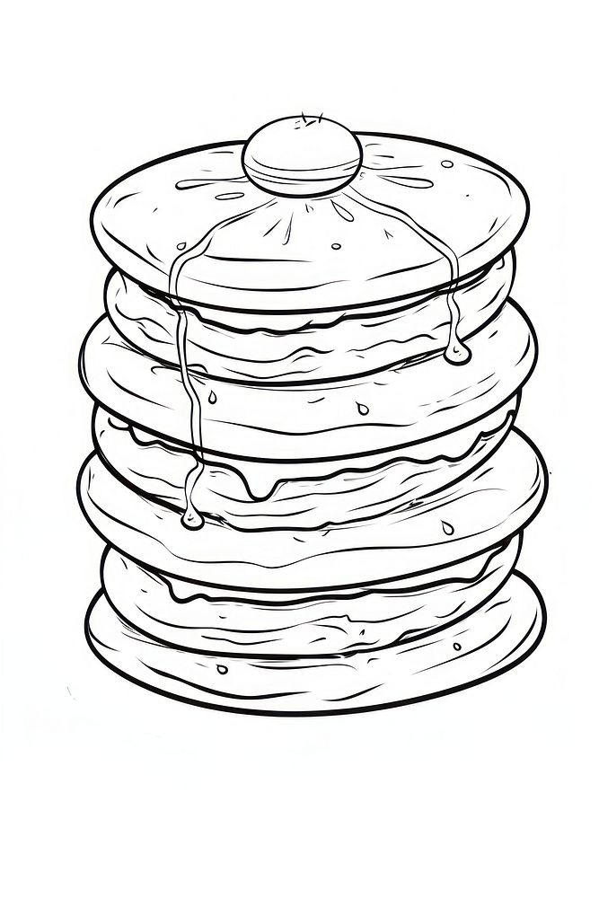 Pancake sketch pancake dessert. AI generated Image by rawpixel.